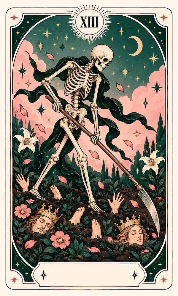 Ilustración de El Arcano sin nombre, arcano XIII, en el mazo de Luna Hoy