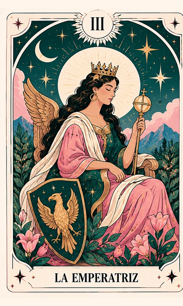Ilustración de La Emperatriz, arcano III, en el mazo de Luna Hoy